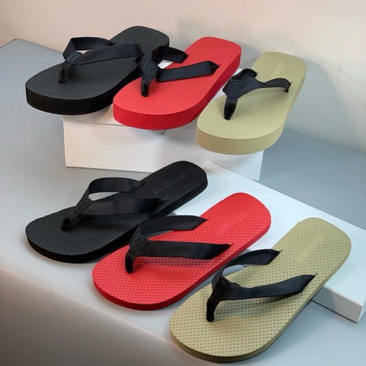 Women's Niche Minimalist Ribbon Platform Outer Wear Flat Slippers