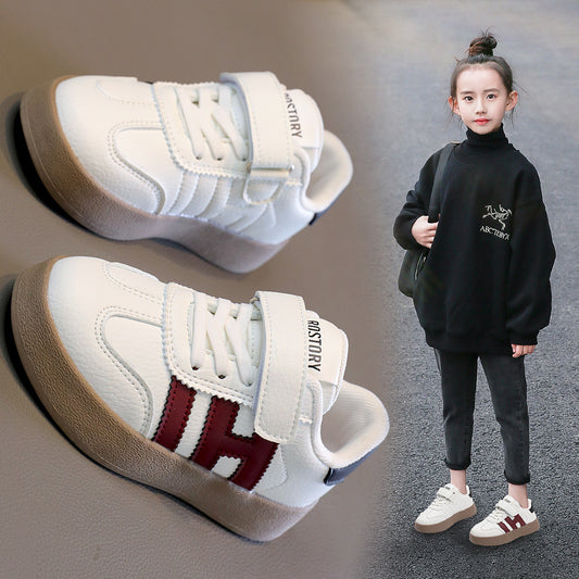 Unique Durable White Fleece-lined Medium Large Kid's Sneakers