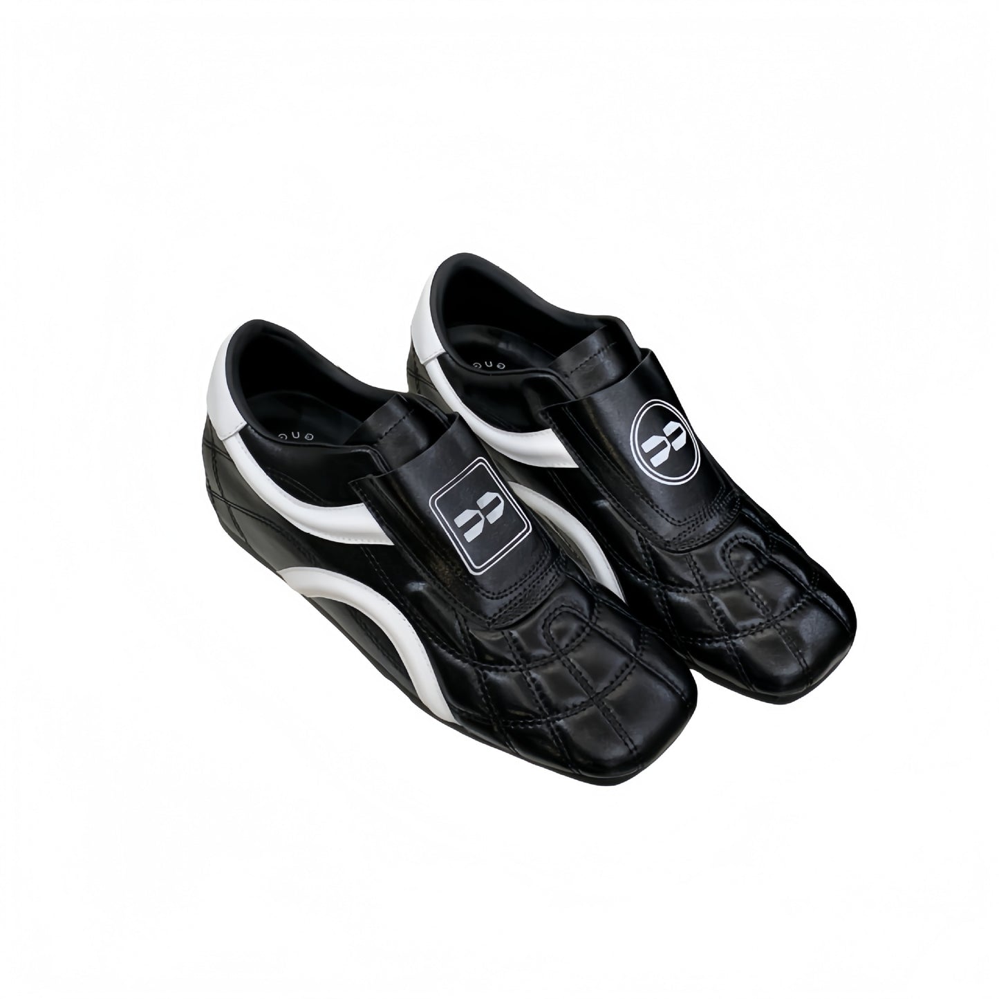 Women's Spring Thick-soled Inner Square Toe Vintage German Training Black Sneakers