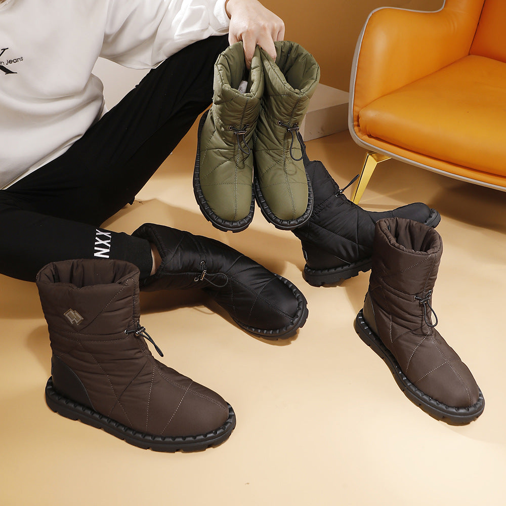 Office Version Russian Advanced Matte Dark Green Fashionable Snow Boots