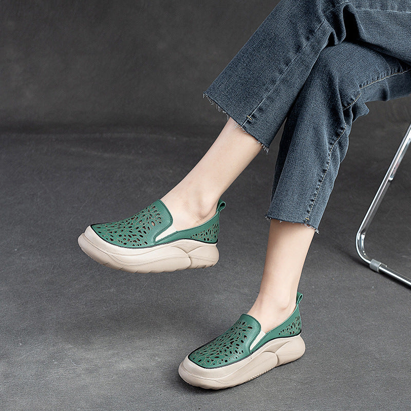 Women's & Men's Hole Bread Bottom Round Head Slip-on Men's Shoes