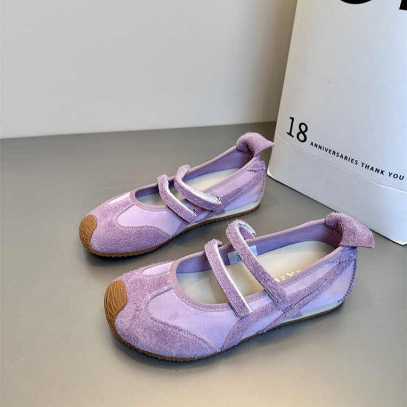 Women's Velcro Low-cut Mary Jane Ballet Style German Sneakers