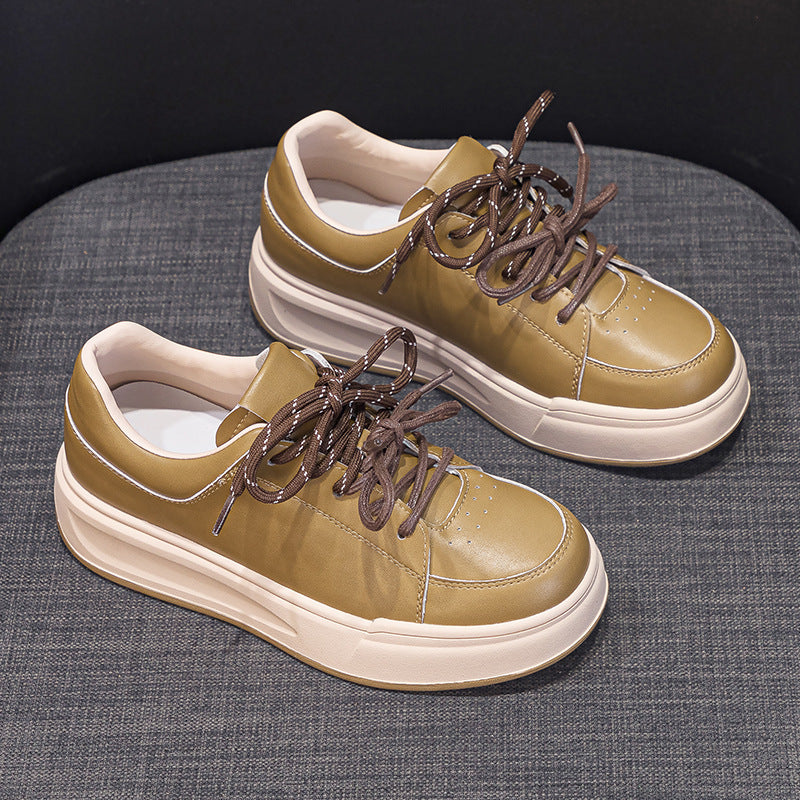 Women's Thick-soled Korean Style White Sports Retro Sneakers