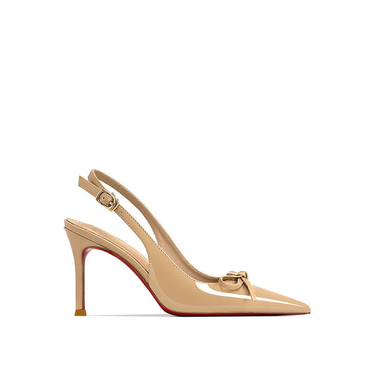 Bottom Slingback French Patent Toe Cap Sandals