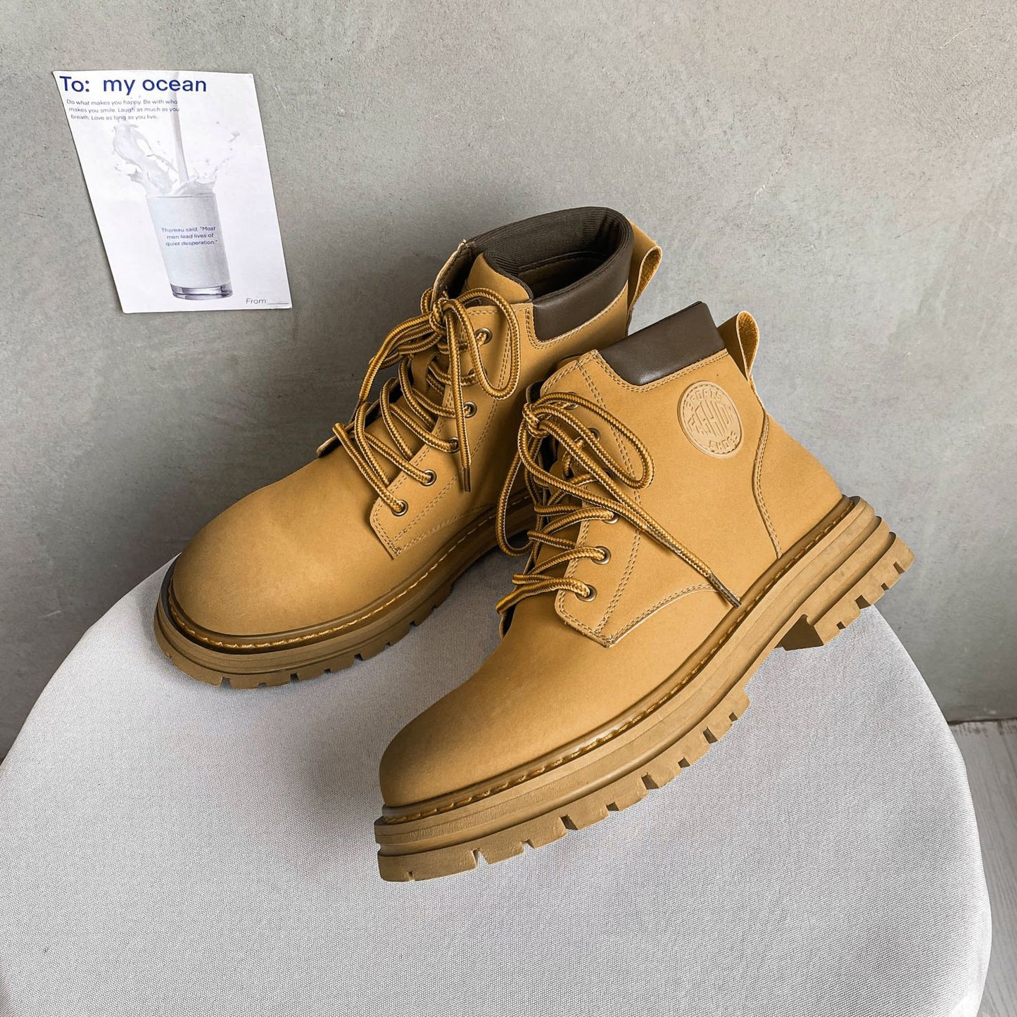 Women's & Men's Couple British Style Worker Big Toe Martin Boots