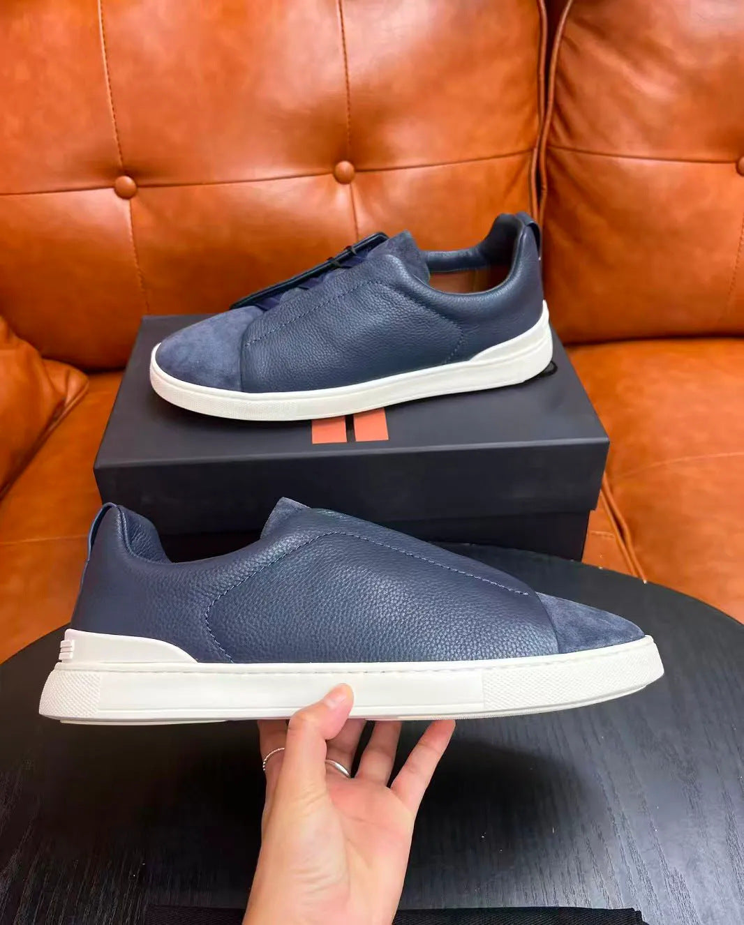 Women's & Men's Cover Flat Solid Color Suede High-cut Sneakers