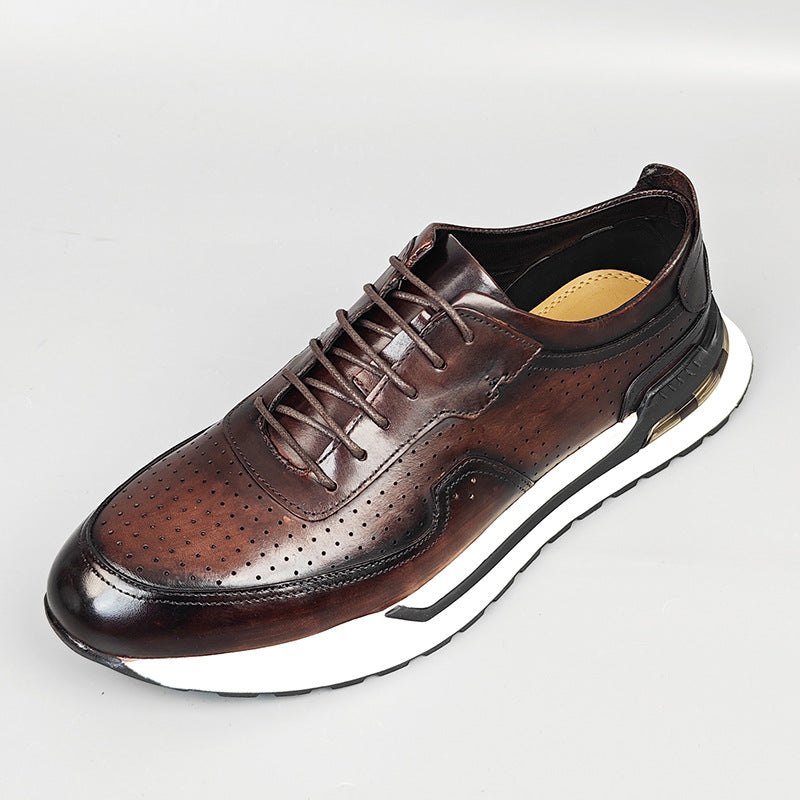 Men's Breathable Genuine Cattlehide Surface Gradient Fashion Men's Shoes