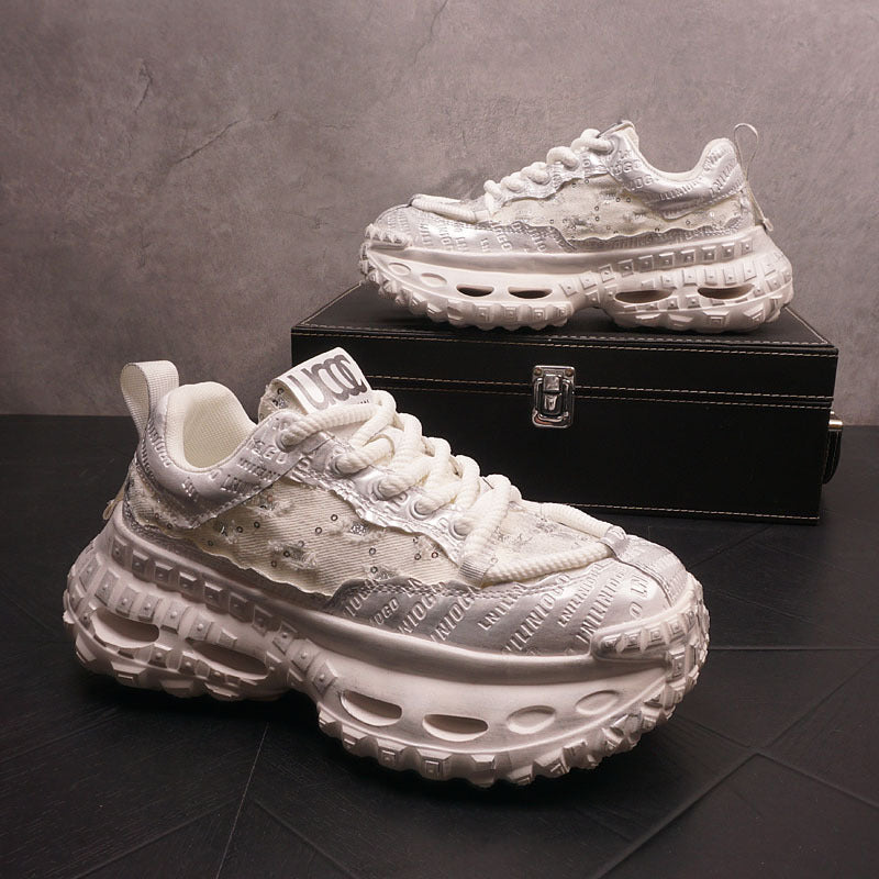 Men's Breathable Platform Dad Low Top Fashion Trend Men's Board Shoes