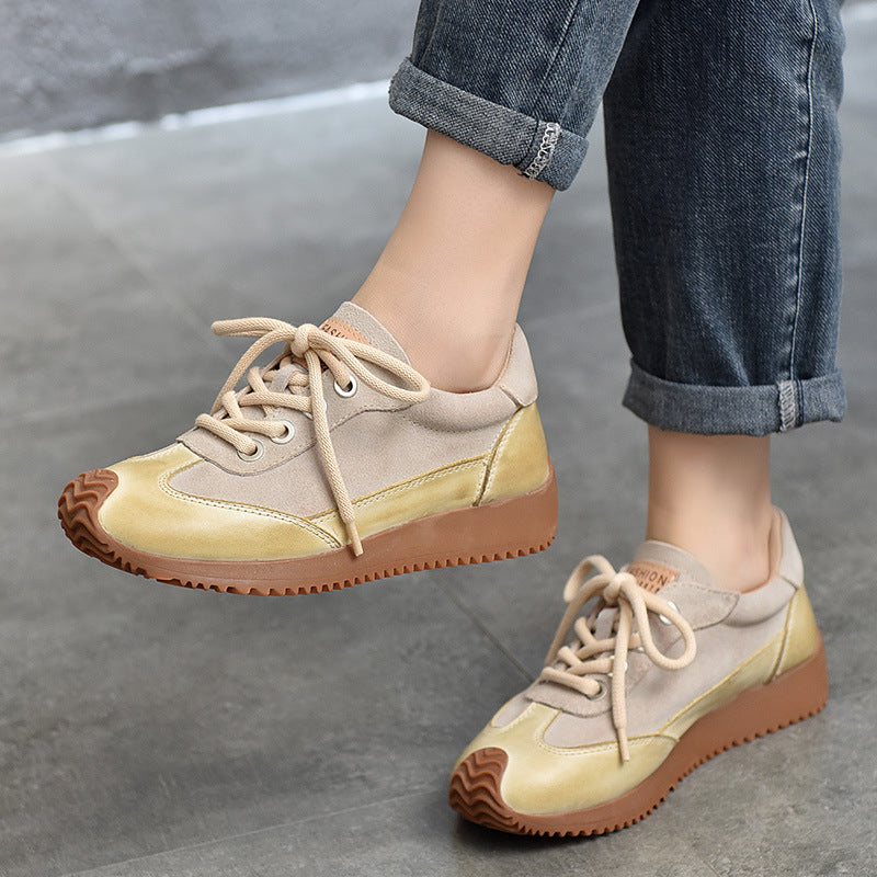 Women's Spring Genuine Soft Bottom Round Toe Women's Casual Shoes