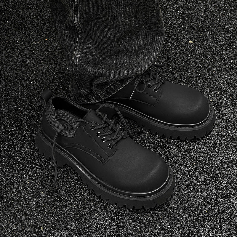 Men's Derby Martin Vintage Platform Height Increasing Men's Business Leather Shoes