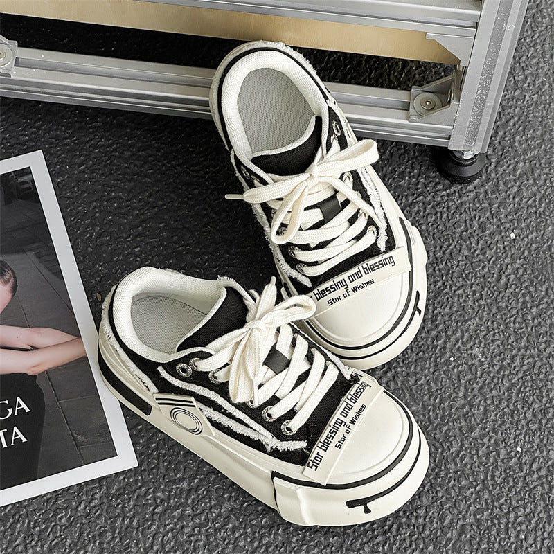 Retro White Korean Style Platform Big Head Jack Purcell Beggar Sneakers