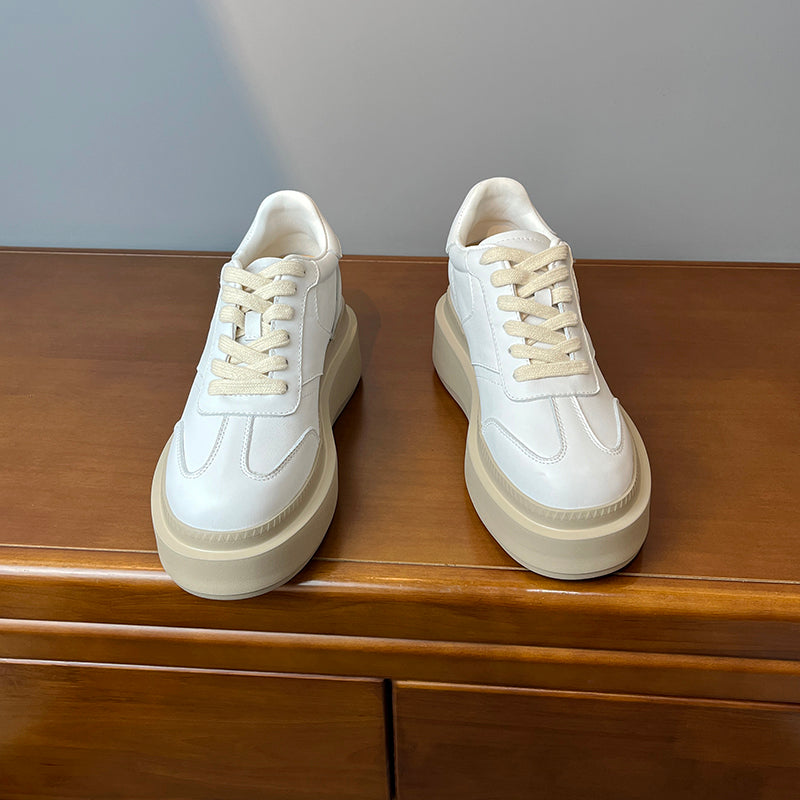 Women's First Layer Cowhide Height Increasing Insole German Training Thick Bottom Women's Casual Shoes
