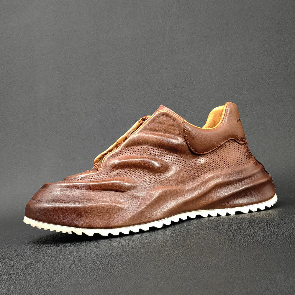 Men's Three-dimensional Embossed Light Luxury Dad Platform Height Increasing Trendy Versatile Casual Shoes