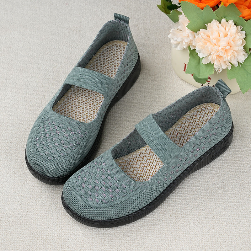 Women's Old Cloth Mesh Low-cut Mother Elastic Casual Shoes