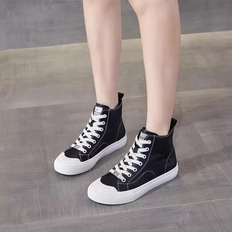 High Top White Female Soft Bottom Skateboard Women's Board Shoes