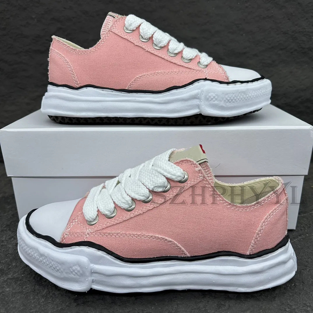 Women's & Men's Series Dissoed Thick Sole Increased Comfort Women's Canvas Shoes