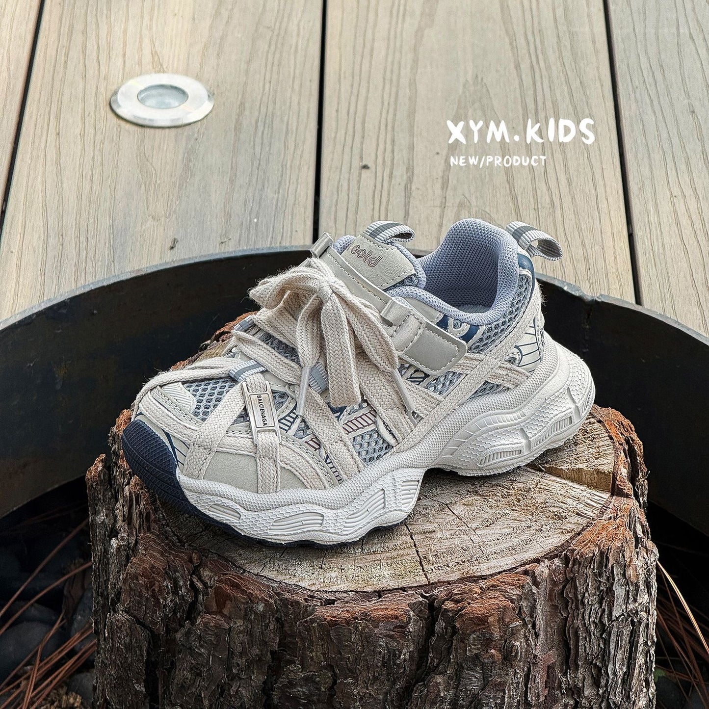 Children's Summer Single Mesh Fashion Tie Breathable Lightweight Boys Sneakers