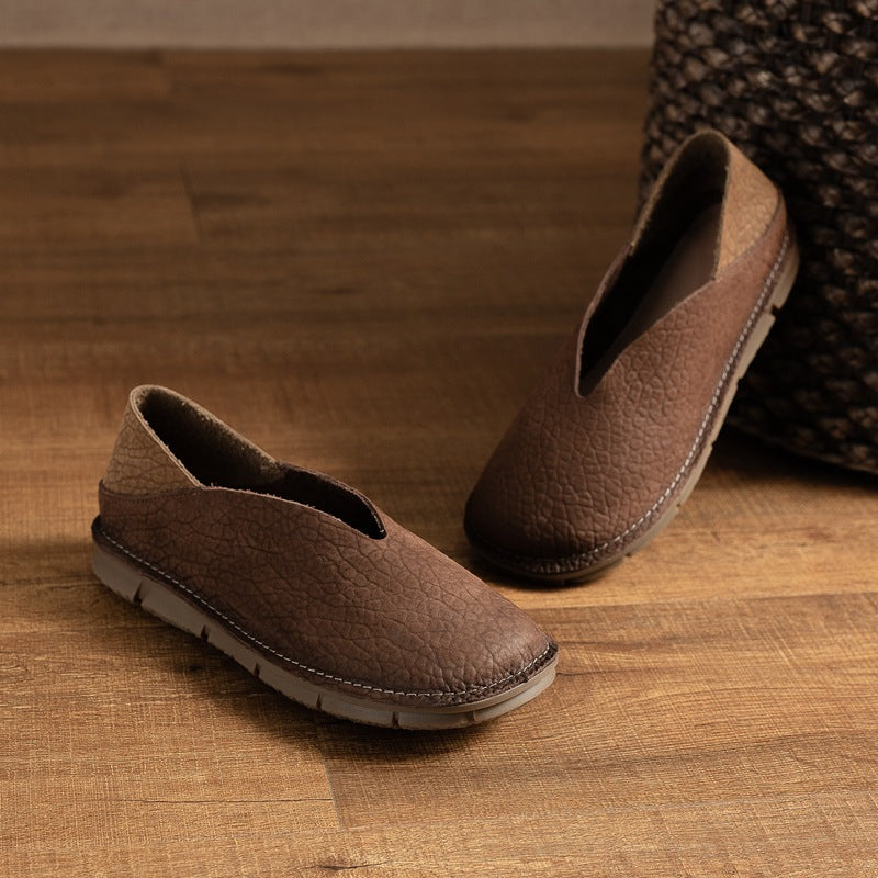 Women's Flat Vintage Genuine Soft Bottom Flats Women's Casual Shoes