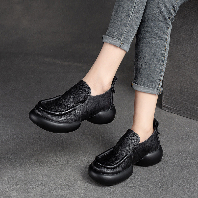 Women's Pumps Slip-on Top Layer Cowhide Versatile Loafers