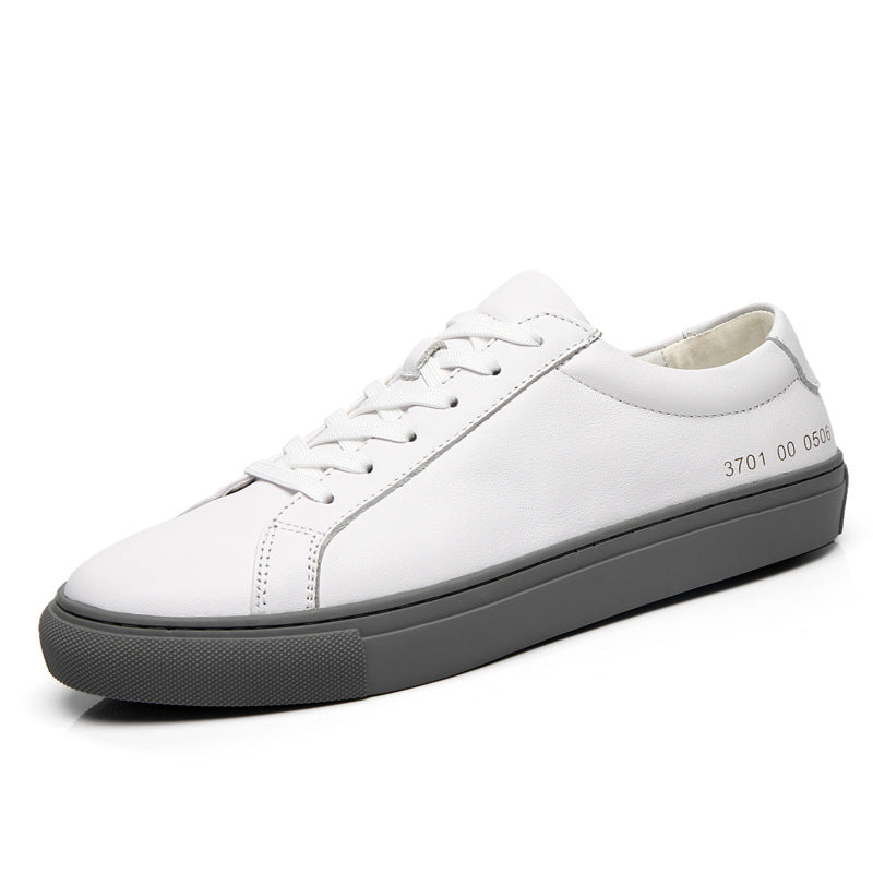 Men's Daily White Cowhide Korean Style Simple Fashion Sneakers