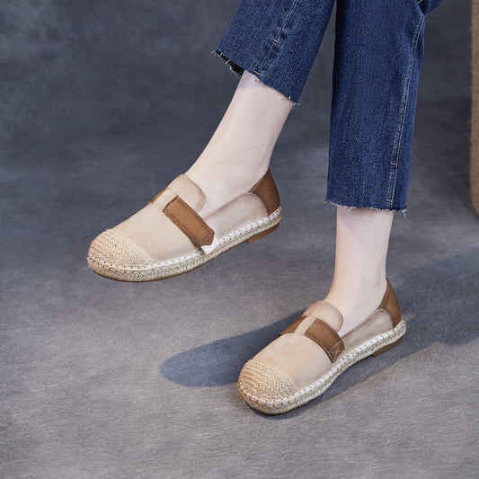 Women's Original Color Fisherman Slip-on Hemp Rope Woven Pumps Casual Shoes