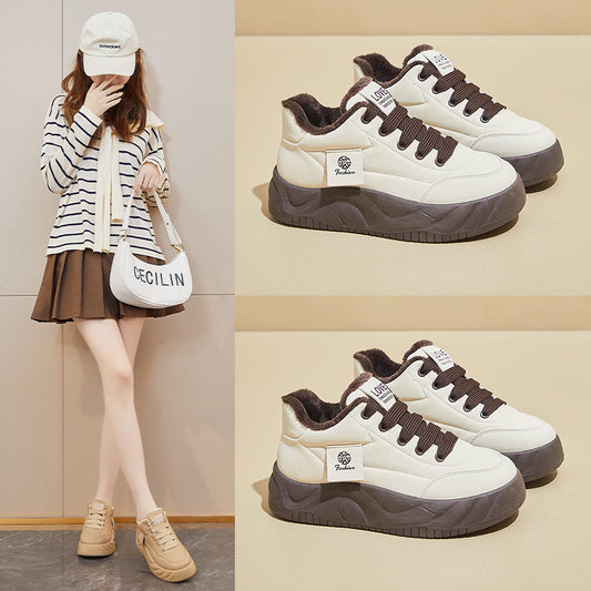 White Korean Style Female Thick Bottom Casual Shoes