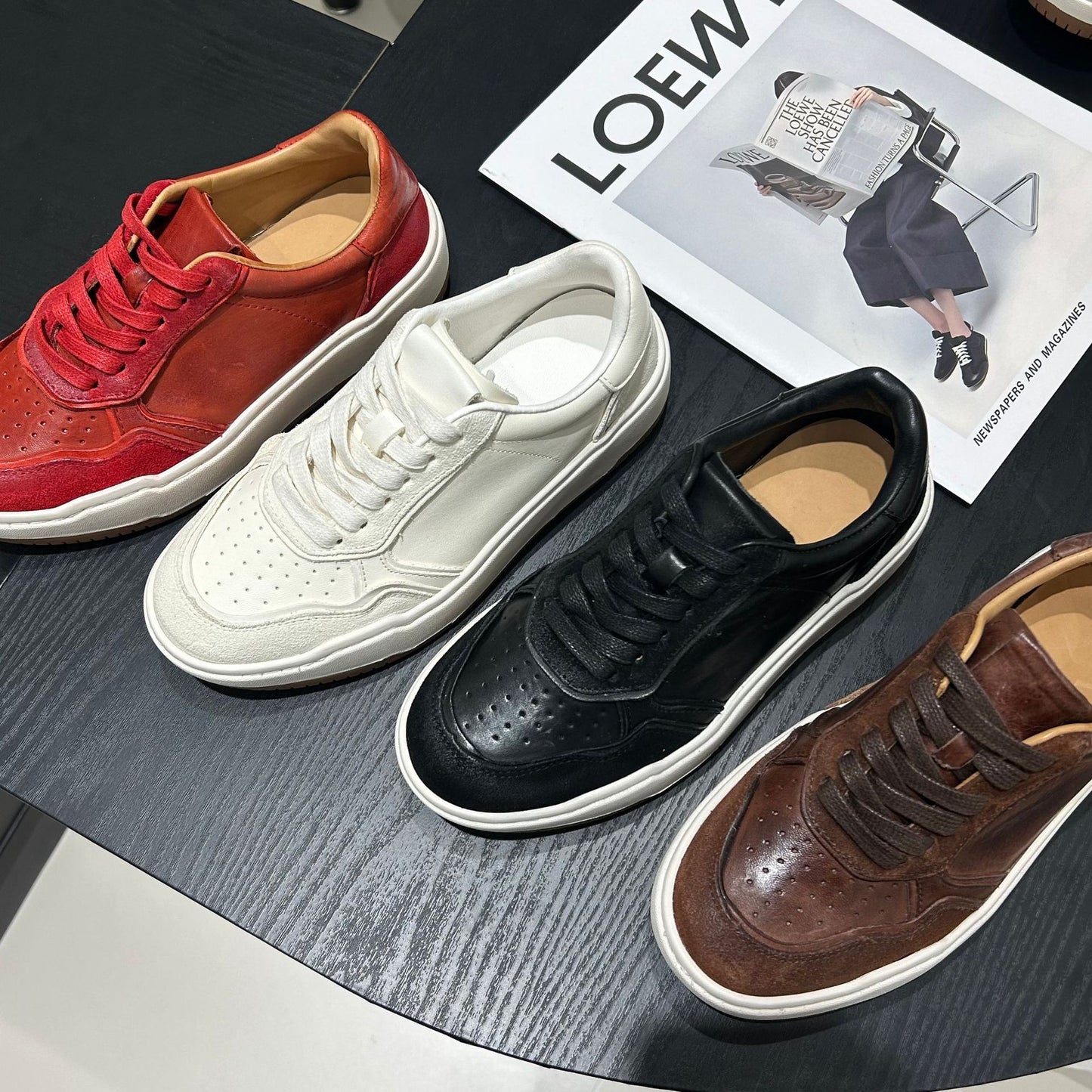 Women's Washed Horse Autumn Fashionable Versatile Breathable Women's Board Shoes