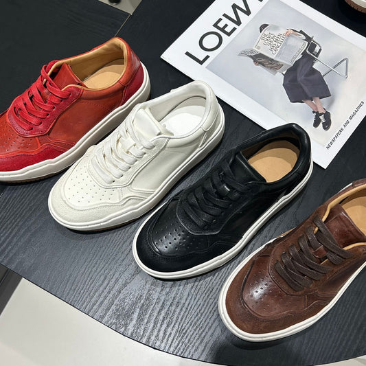 Women's Washed Horse Autumn Fashionable Versatile Breathable Women's Board Shoes