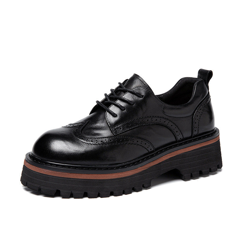 Women's Layer Cowhide Spring Genuine Retro Hand Men's Shoes