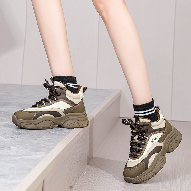 Women's Dad Fleece-lined Thermal Platform Elevator Wild Women's Shoes