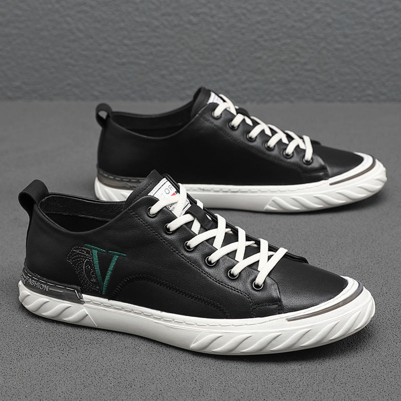 Men's Top Layer Cowhide Easy Wear Trendy Sneakers