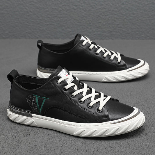 Men's Top Layer Cowhide Easy Wear Trendy Sneakers
