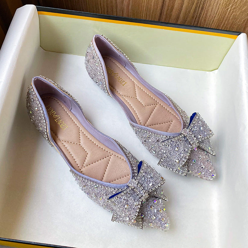 Women's Pumps Summer Low-cut Soft Bottom Rhinestone Casual Shoes