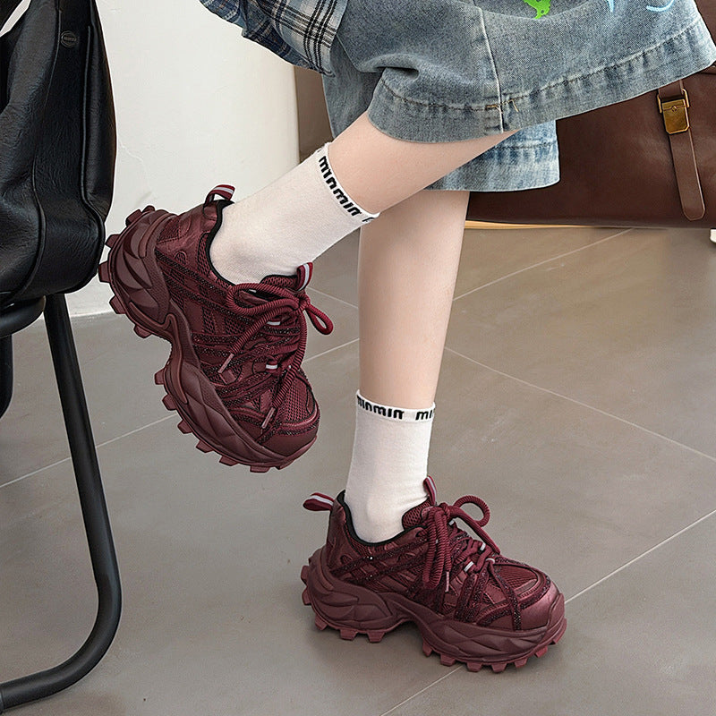Women's Goods Full Diamond Platform Dad Spring Versatile Women's Sports Shoes