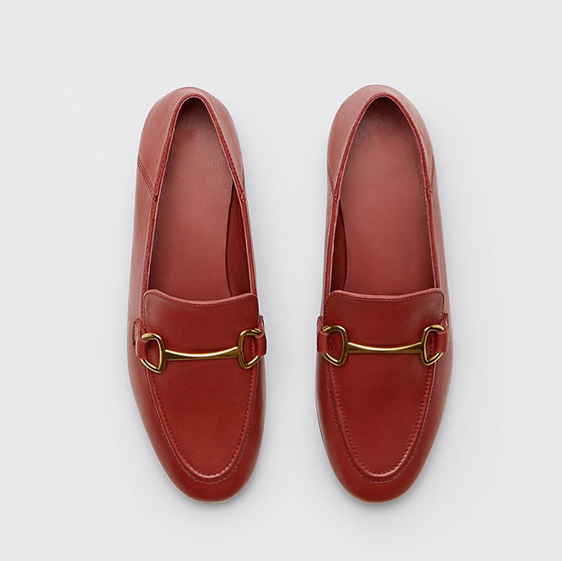 Women's Breathable Soft Buckle Slip-on Step-on Lazy Loafers