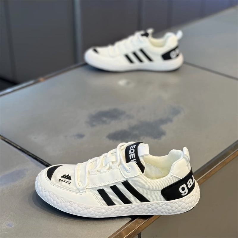 Men's Surface Breathable Lace Up Fashion Board Flat Casual Shoes