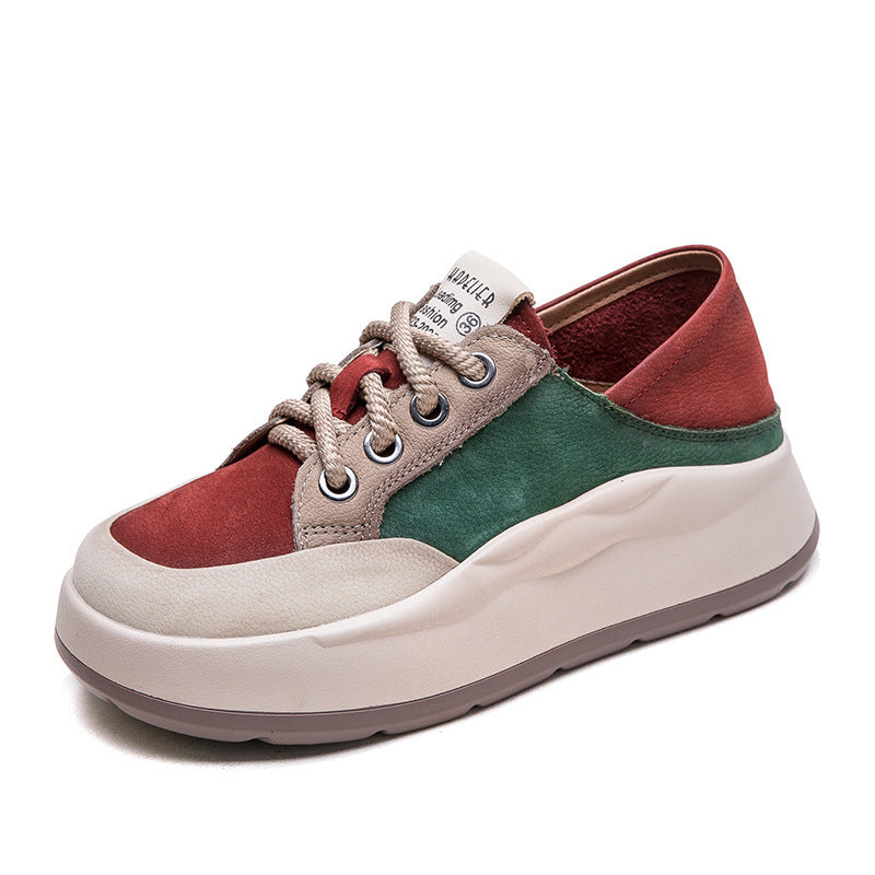 Women's Color Matching Fashion Pumps Thick Bottom Simple Women's Casual Shoes