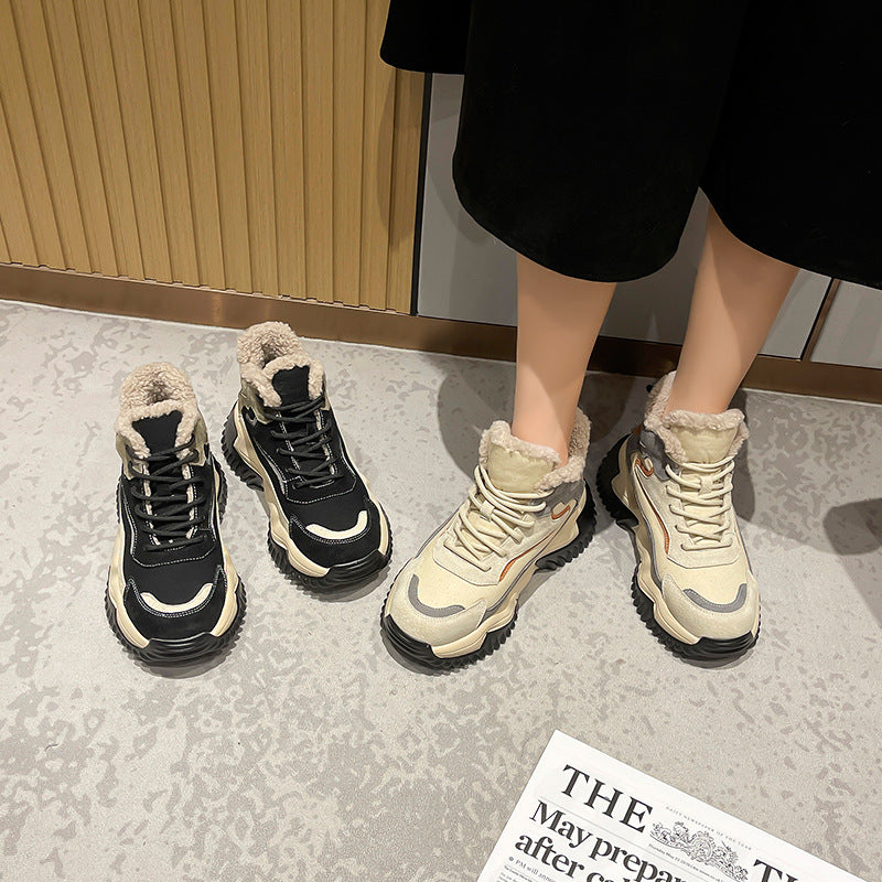 Women's Winter Veet Warm Cotton Platform Sports Women's Shoes