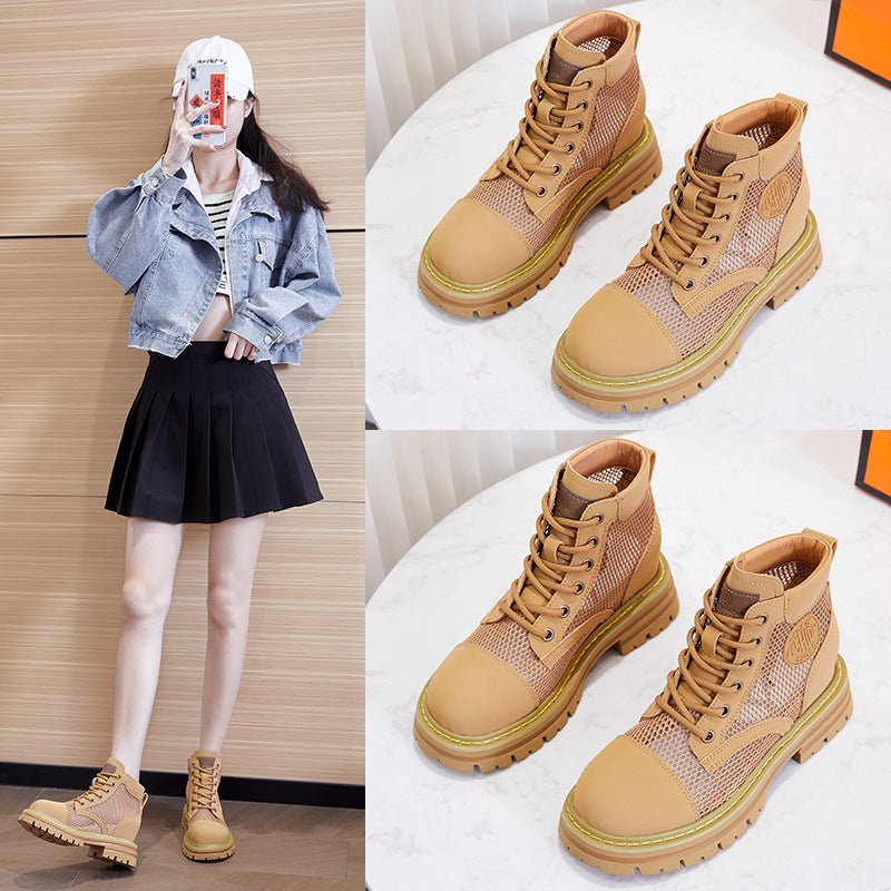 Women's Worker Summer Height Increasing Insole Martin Outdoor Boots