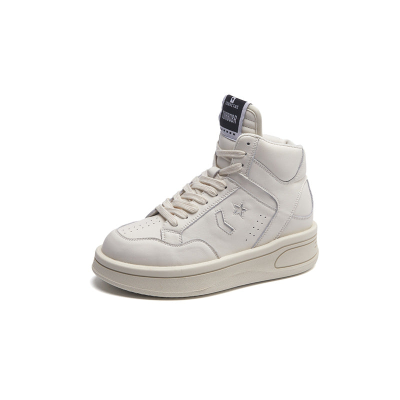 Women's Invisible Elevated Sports White Thick Bottom Sneakers
