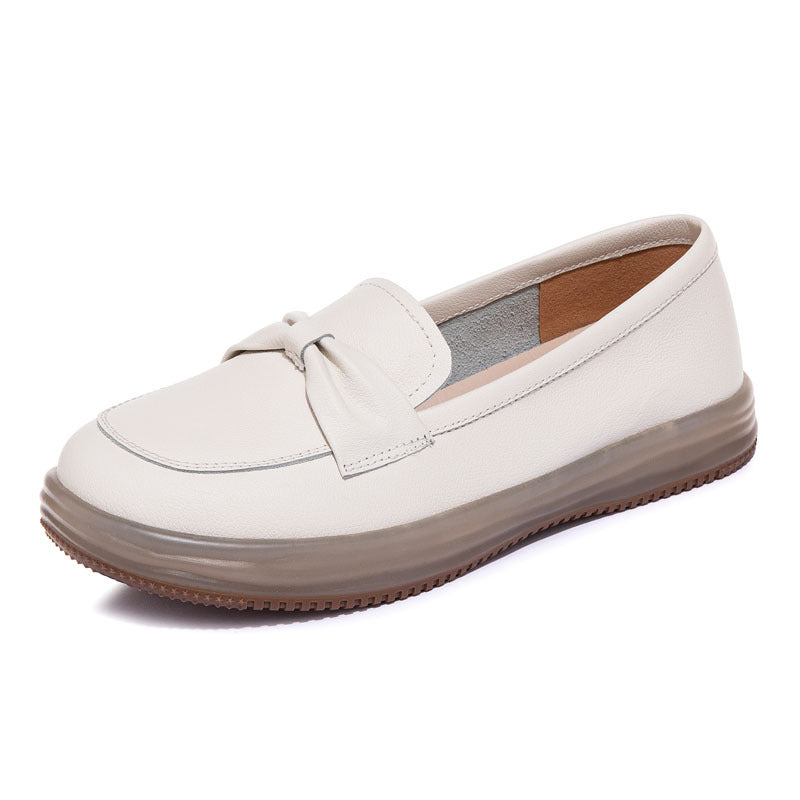 Women's Genuine Soft Bottom White Super Top Layer Cowhide Women's Casual Shoes