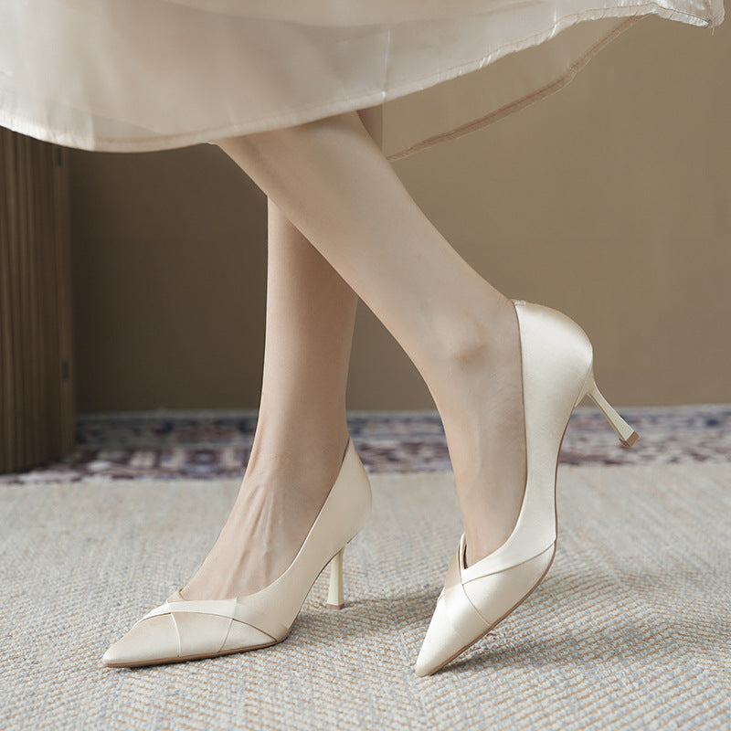 Women's Cross Classy High Pointed Toe Stiletto Wedding Bridesmaid Pumps Women's Fashion Shoes