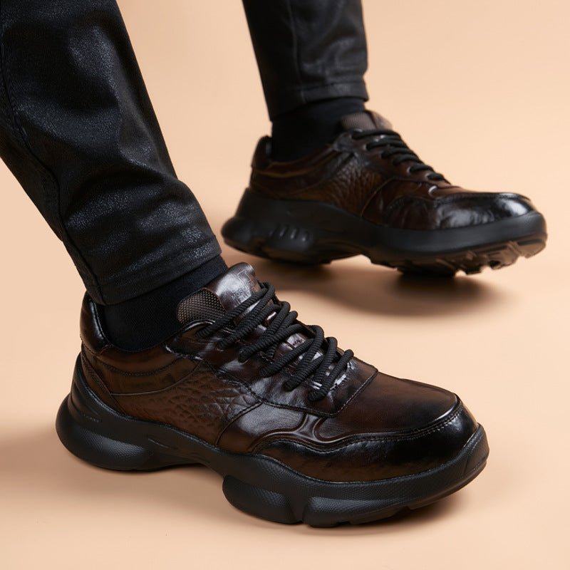 Men's Sports British Style Trendy Support Ciphertext Men's Business Leather Shoes