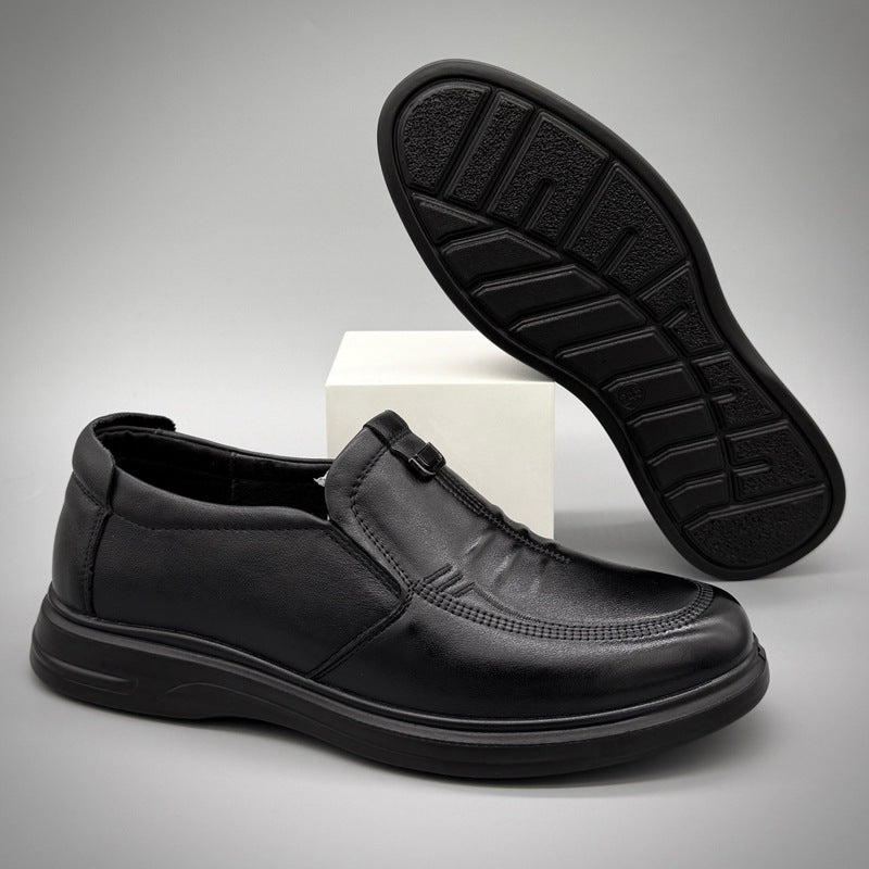 Men's Cowhide Autumn Genuine Breathable Lightweight Comfortable Slip-on Men's Casual Leather Shoes