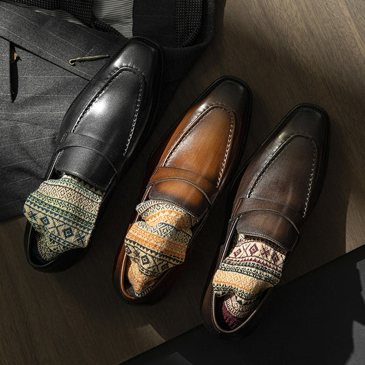 Men's Within Hours Genuine First Layer Cowhide Summer High Leather Shoes