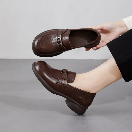 Women's Belt Ornament Spring Retro Fashion Soft Bottom Comfortable Women's Casual Shoes