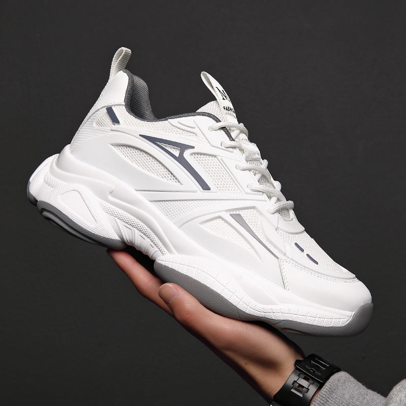 Men's Large Size Spring White Dad Fashion Men's Casual Shoes