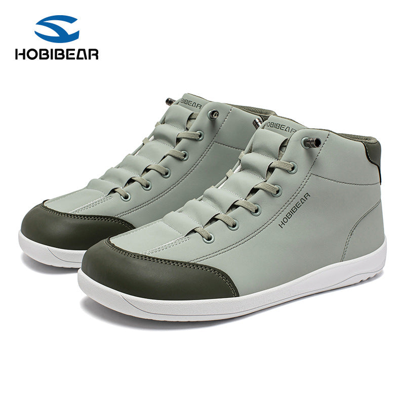 Wide Toe Synthetic Vamp Short Slip-on Boots
