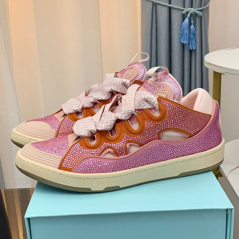 Women's & Men's Spring Low Trendy Couple Rhinestone Raise Men's Shoes