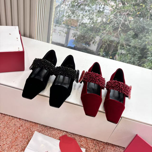Mary Jane Female Square Toe Retro Style Genuine Flat Women's Fashion Shoes